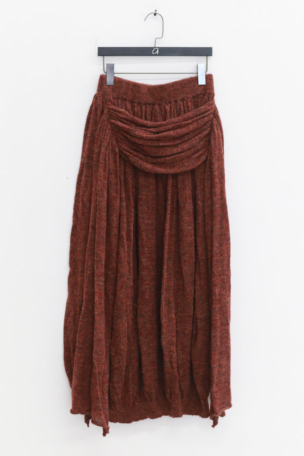 NAN KNITS 25 Autumn and Winter Ribbon Slant Collar Bottoming Shirt/Pleated Skirt NAN-N25AWSK12BRO-ZONG Skirt